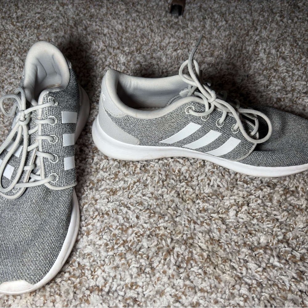Adidas Gray and White Sneakers